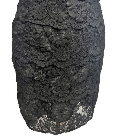 David's Bridal Strapless with Lace Dress Black - Picture 6 of 7